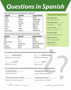 Questions in Spanish