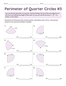 Perimeter of Quarter Circles #3