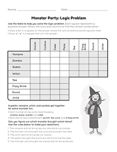 Monster Party: Logic Problem