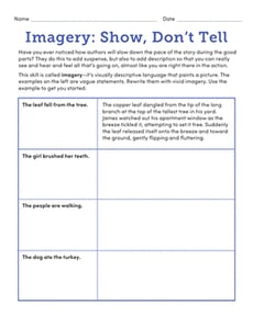 Imagery: Show, Don't Tell