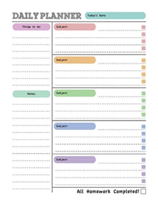 Printable Homework Planner
