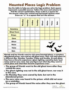 Haunted Places Logic Problem