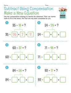Subtract Using Compensation: Make a New Equation