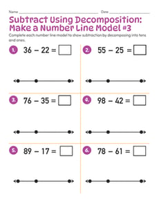Subtract Using Decomposition: Make a Number Line Model #3