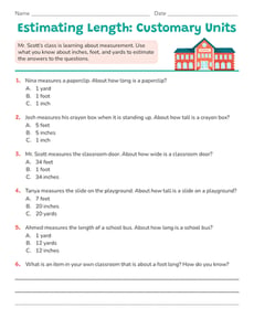 Estimating Length: Customary Units