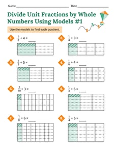Divide Unit Fractions by Whole Numbers Using Models #1