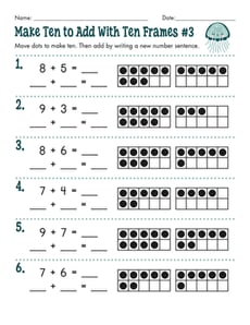 Make Ten to Add With Ten Frames #3
