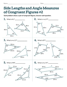 Side Lengths and Angle Measures of Congruent Figures #2