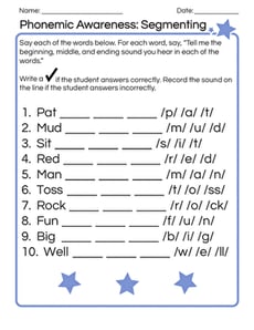 Phonemic Awareness: Segmenting