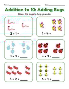 Addition to 10: Adding Bugs