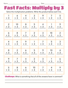 Fast Facts: Multiply by 3