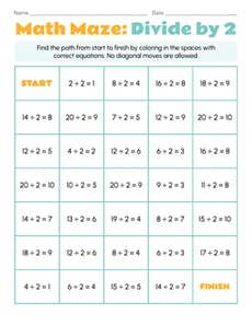 Math Maze: Divide by 2