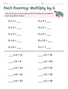 Fact Fluency: Multiply by 6
