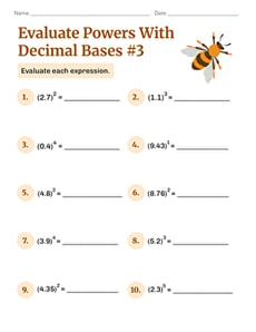 Evaluate Powers With Decimal Bases #3