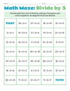 Math Maze: Divide by 3