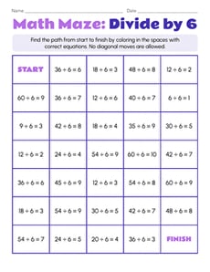 Math Maze: Divide by 6