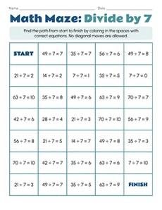 Math Maze: Divide by 7