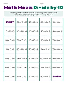 Math Maze: Divide by 10