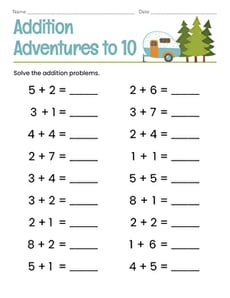 Addition Adventures to 10