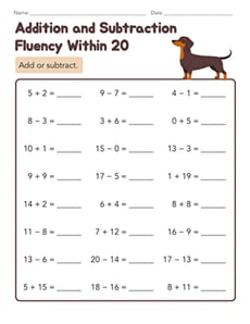 Addition and Subtraction Fluency Within 20