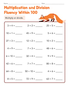 Multiplication and Division Fluency Within 100