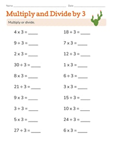 Multiply and Divide by 3