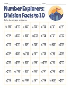 Number Explorers: Division Facts to 10