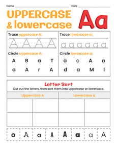 Uppercase and Lowercase Letters: Aa