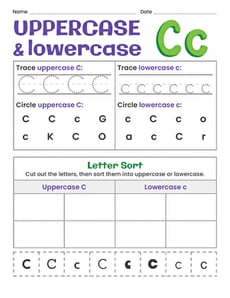 Uppercase and Lowercase Letters: Cc
