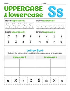 Uppercase and Lowercase Letters: Ss