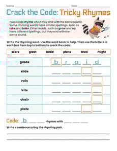Crack the Code: Tricky Rhymes