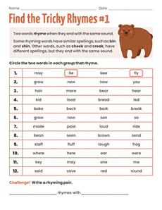 Find the Tricky Rhymes #1