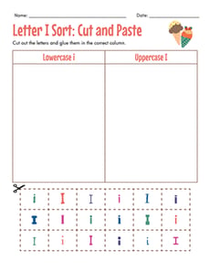 Letter I Sort: Cut and Paste