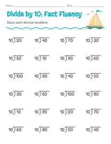 Divide by 10: Fact Fluency