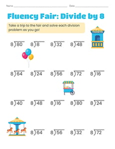 Fluency Fair: Divide by 8