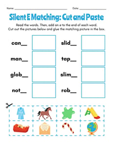 Silent E Matching: Cut and Paste