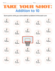 Take Your Shot: Addition to 10