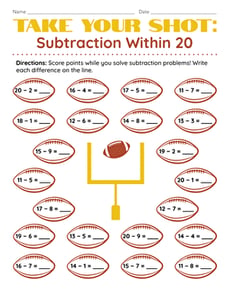 Take Your Shot: Subtraction Within 20