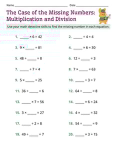 The Case of the Missing Numbers: Multiplication and Division
