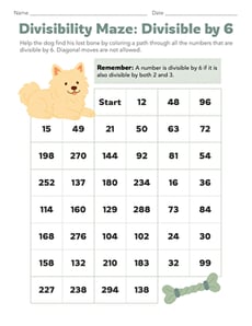 Divisibility Maze: Divisible by 6