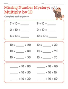 Missing Number Mystery: Multiply by 10