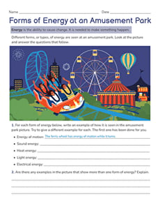 Forms of Energy at an Amusement Park