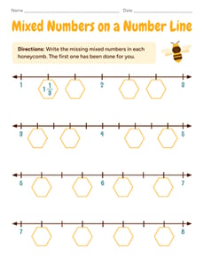 Mixed Numbers on a Number Line