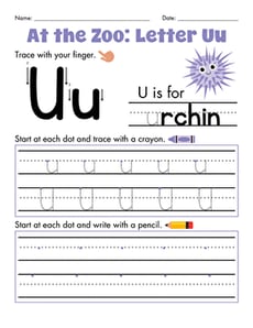 At the Zoo: Letter Uu