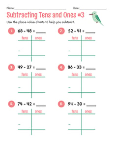 Subtracting Tens and Ones #3