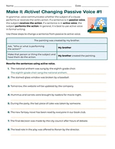 Make It Active! Changing Passive Voice #1