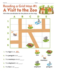 Reading a Grid Map #1: A Visit to the Zoo