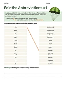 Pair the Abbreviations #1