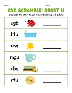 CVC Scramble: Short u