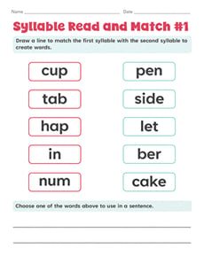 Syllable Read and Match #1